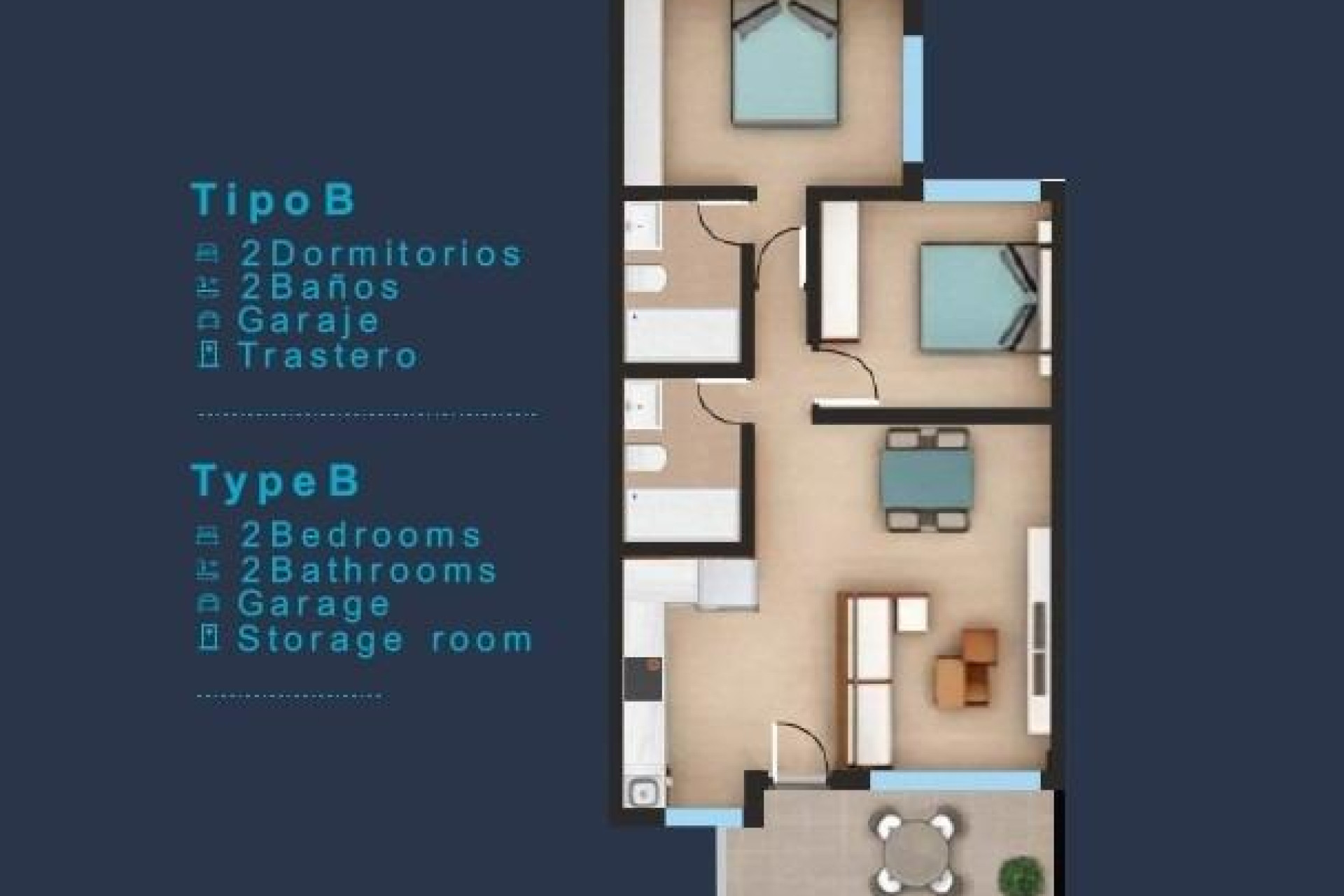 Краткосрочная аренда - Top Floor Bungalow -
San Pedro del Pinatar - Los Pinos