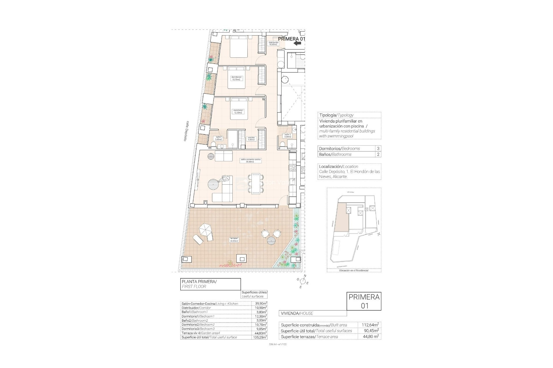 New Build - Áticos -
Hondón de las Nieves - 03688