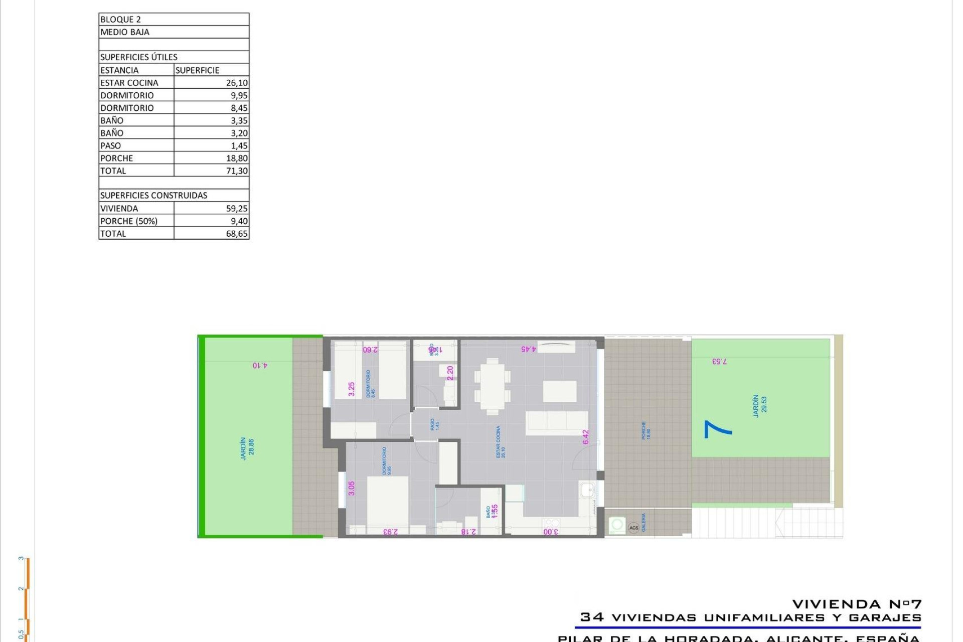 Новое здание - Бунгало -
Pilar de la Horadada - pueblo