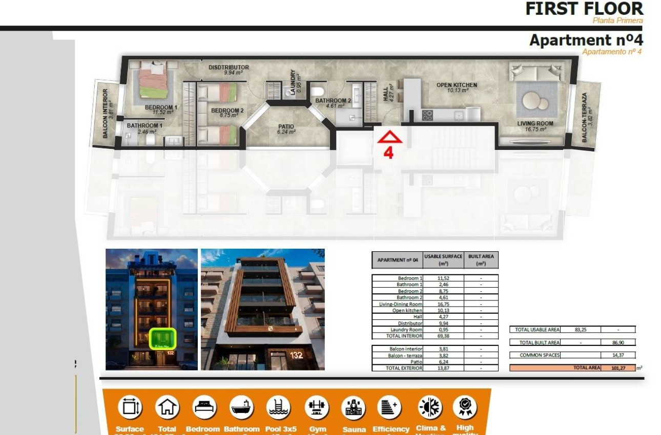 Short Term Rental - Apartment -
Torrevieja - Playa de El Cura