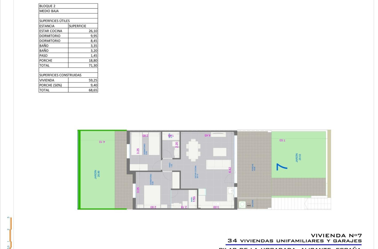 Новое здание - Бунгало -
Pilar de la Horadada - pueblo